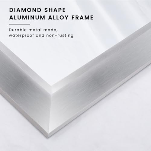 Amorho 24x30 Inch Silver Wall Mirror with Brushed Metal Frame - Bathroom & Home Decor