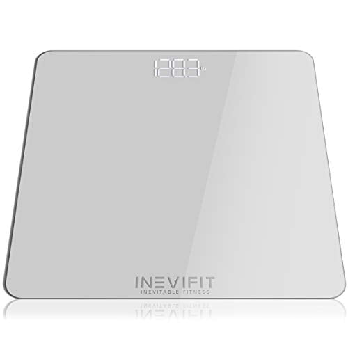 INEVIFIT Silver Digital Bathroom Scale - Accurate Body Weight Monitor
