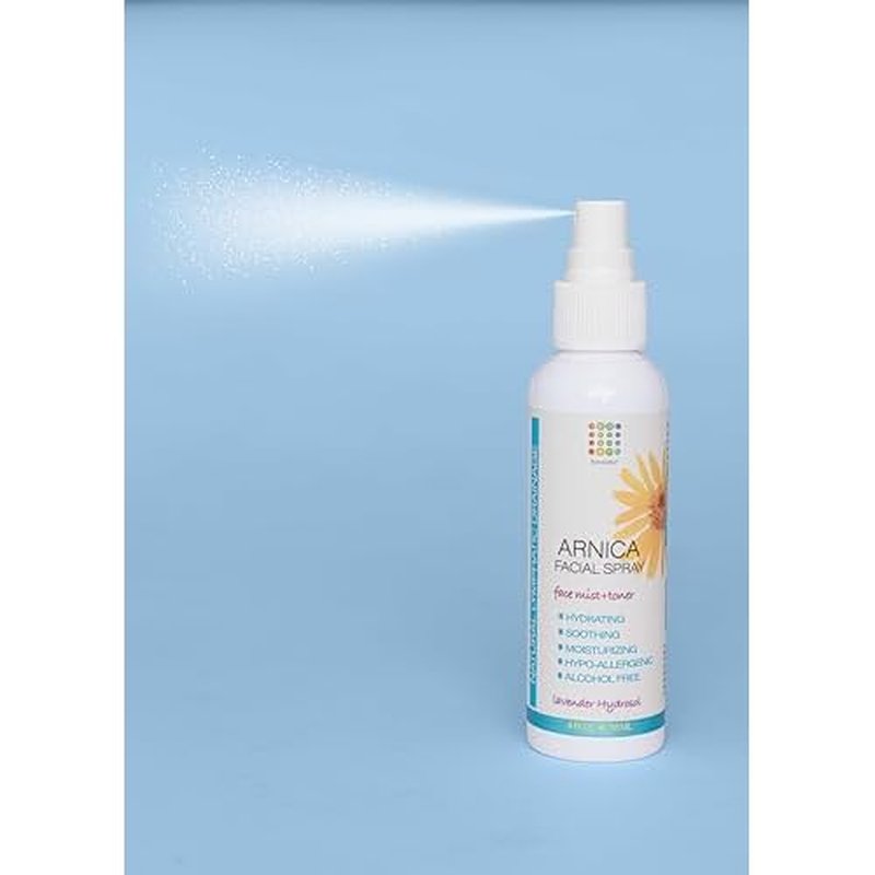 Bruizex Arnica Montana Hydrating Face Mist, Soothing & Rejuvenating Facial Spray, Face Toner for Sensitive Skin, Face Puffiness Reduction, Suitable for All Skin Types, Lavender Face Spray, 4 Fl Oz
