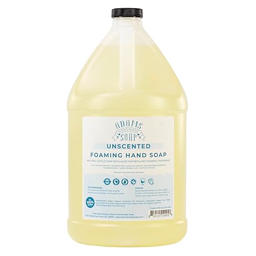 Adams Handmade Unscented Castile Foaming Liquid Hand Soap Refill 1 Gallon