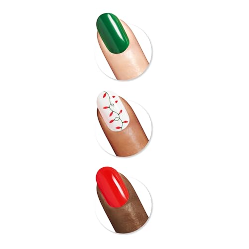 Sally Hansen Salon Effects Perfect Manicure Press-On Nails | Easy to Apply, Non-Damaging | 24 Nails, Adhesive Tabs, File & Alcohol Pad Included | Holiday - Festival Fling