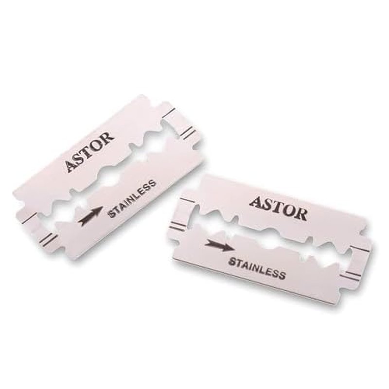 100 BIC ASTOR Platinum Stainless Steel Double Edge Safety Razor Blades with Chromium Polymer Coated Edges for a Close Shave