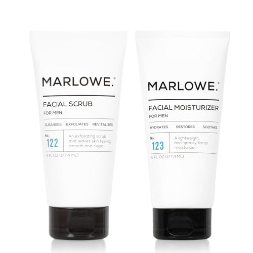 Men's Skin Care Duo - Facial Scrub & Moisturizer Set, Green Tea & Aloe