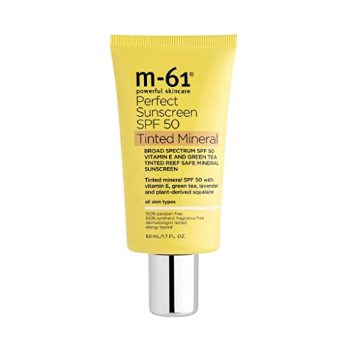 m-61 Perfect Mineral Sunscreen SPF 50 | Reef-Safe, Mineral Sunscreen SPF 50 With Vitamin E, Green Tea