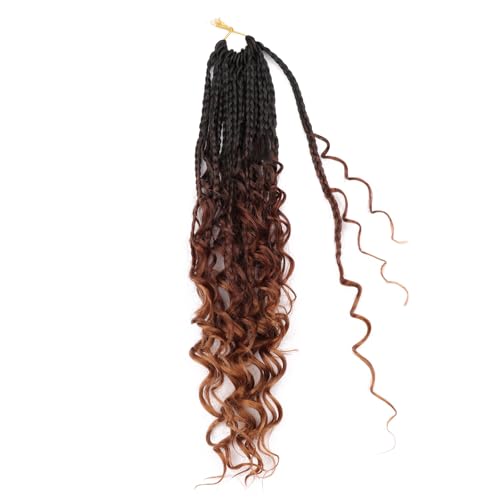 14 Inch Goddess Box Braids Crochet Hair Pack of 8 - Natural Black