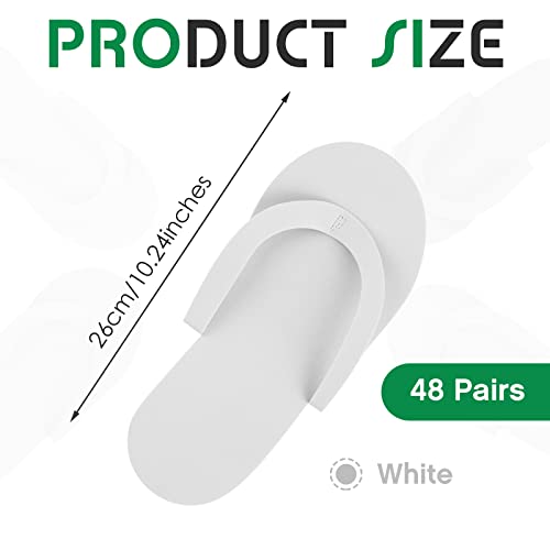 Geyoga 48 Pairs Disposable Pedicure Slippers White (Variation: White / 48)