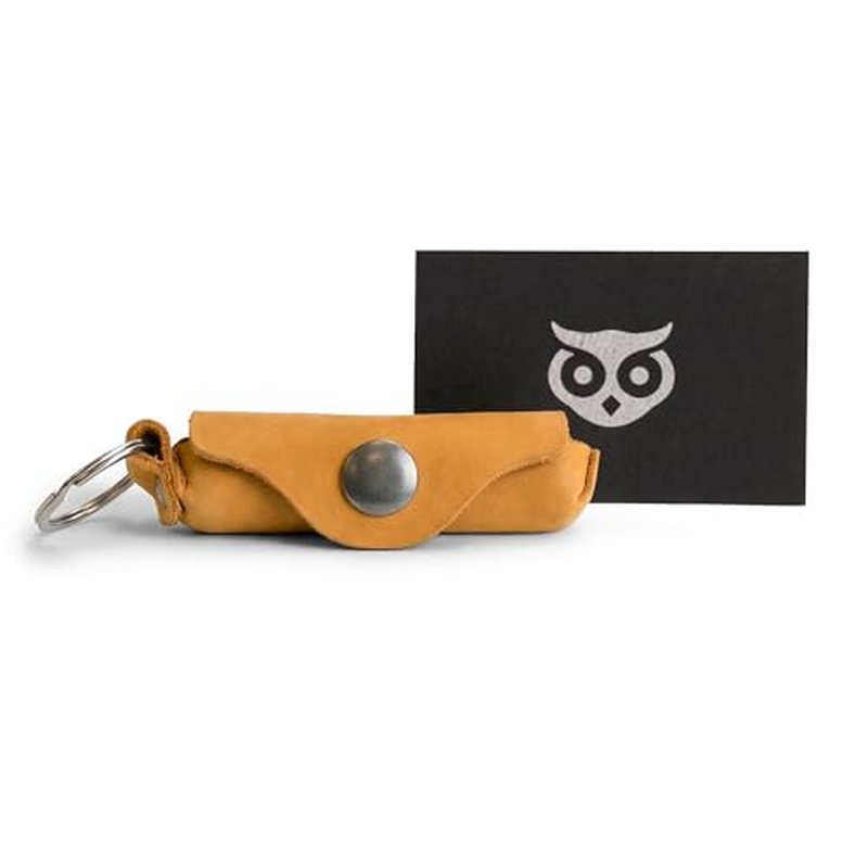 Hide & Drink, Lip Balm Keychain Holder, Lip Protection, Classic Vintage, Brass Metal Clasp, Full Grain Leather, Handmade