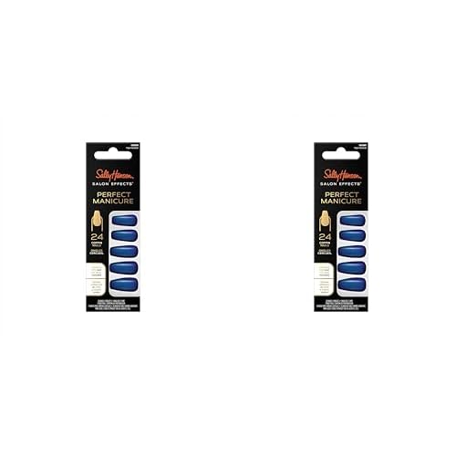 Sally Hansen Salon Effects¢ç Perfect Manicure, Hyp-Nautical, Press On Nails, Coffin Shaped, Non-Damaging Adhesive Tabs, File, and Alcohol Pad Included (Pack of 2)