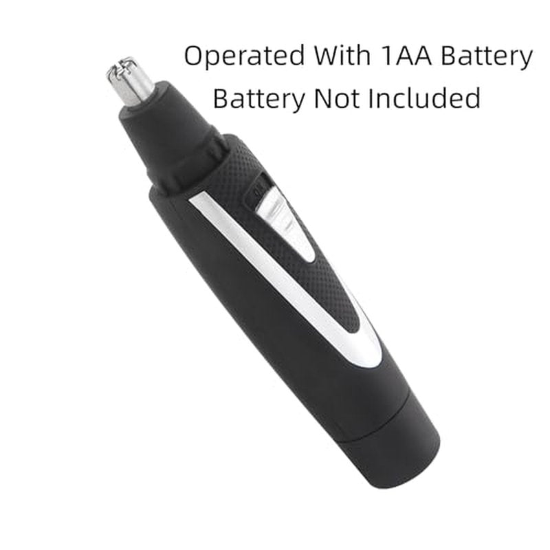 Ear and Nose Hair Trimmer Clippers: 2025 Professional Painless Eyebrow & Facial Hair Trimmers Remover for Men Women, Battery-Operated Nasal Clipper, Dual Edge Waterproof Blades for Easy Clean, Black