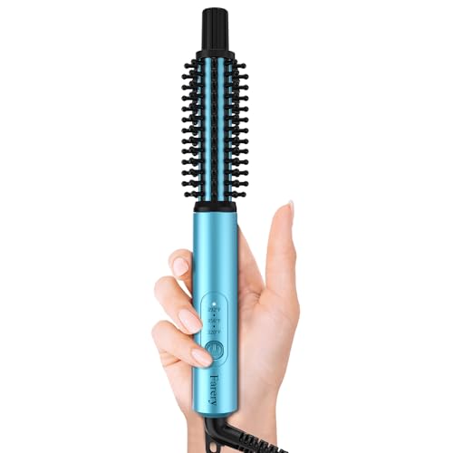Mini Thermal Curling Brush 3/4 Inch for Short Hair - Dual Voltage Travel Styler Blue
