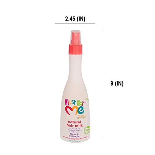 Just for Me Natural Hair Milk Detangler - Detangles & Helps Prevent Breakage, For All Hair Textures, Contains Coconut Milk, Shea Butter & Sunflower Oil, Restores Moisture, Flexibility, Shine, 10 oz