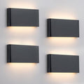 Black 4 Pack 15W Modern LED Wall Sconces - Up & Down Lights, Adjustable CCT