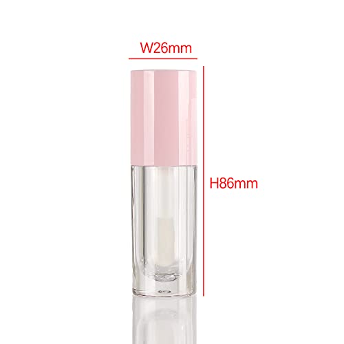 COSIDEA 50pcs Empty Pink 6ml big doe foot wand lip gloss tubes Round Chunky lipgloss tubes containers wholesale with thick large wand