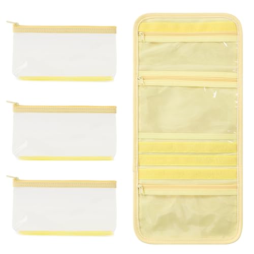 VanFn Yellow Cosmetic Bag for Women Travel Makeup & Toiletry Organizer