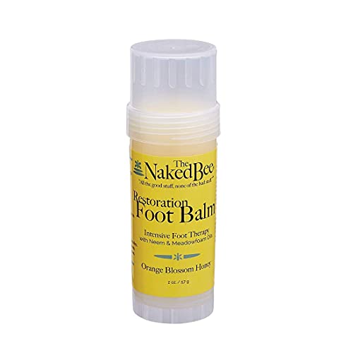 The Naked Bee Restoration Foot Balm 2oz Orange Blossom Honey + Orange Blossom Honey Halve Salve 2oz