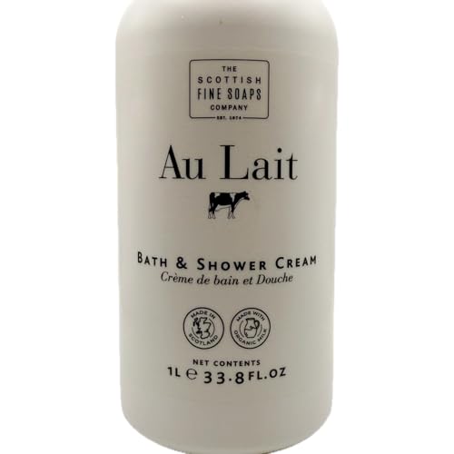 Scottish Fine Soaps The Au Lait Bath & Shower Cream, 33.8 fl oz, White