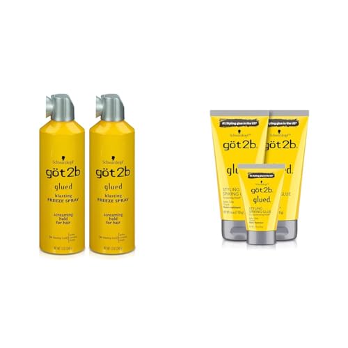 Got2B Glued & Spiking Hair Styling Set - Extreme Hold Hairspray & Gel