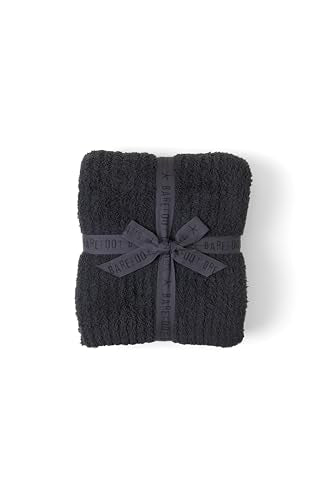 Barefoot Dreams CozyChic Ribbed Throw Blanket - Carbon 54x72 Inches