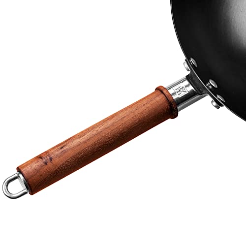 ZWILLING 12-inch Carbon Steel Wok with Lid - Black, High-Heat Cooking