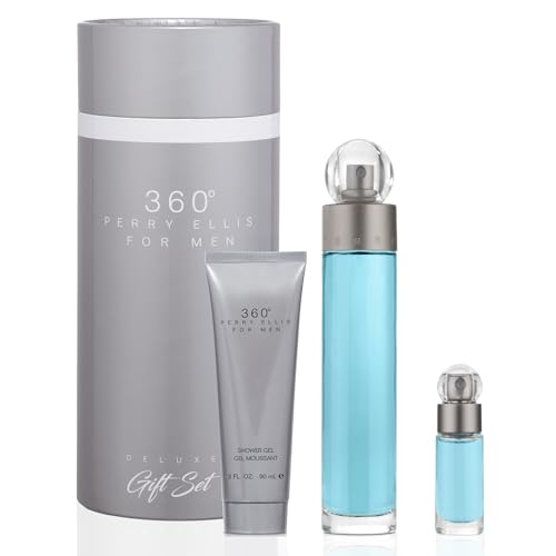 Men's Perry Ellis 360° 3-Piece Gift Set with EDT, Mini EDT & Shower Gel Spray 2 / 6.25 Fl Oz