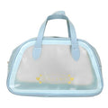 Travel Toiletry Bag, Large Clear Makeup Bag with Handles, Translucent Dry &Wet Separation Travel Bag for Skincare Products, Toiletries (Blue, Medium)