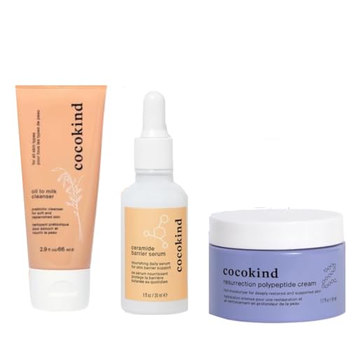 Hydrating Face Cleanser & Moisturizer Set - Oil to Milk, Ceramide Serum, Polypeptide Cream