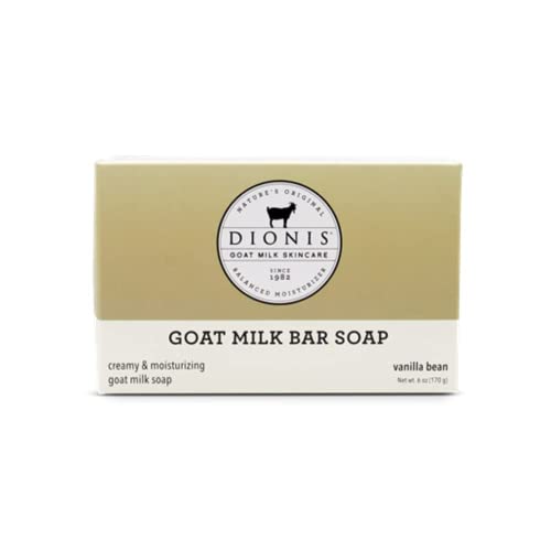 Dionis Goat Milk Skincare Vanilla Bean Scented Lotion (8.5oz) and Hand & Body Bar Soap (6oz) Bundle - Made in USA - Cruelty Free and Paraben Free Formula