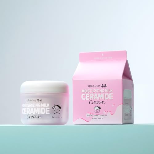 KWAILNARA Ceramide Milk Facial Moisturizer (3.38 Fl Oz) ? Korean Face Moisturizer for Barrier Repair & Deep Hydration | Milk Protein, Royal Jelly & Strengthening Ceramides | Non-Greasy Daily Care