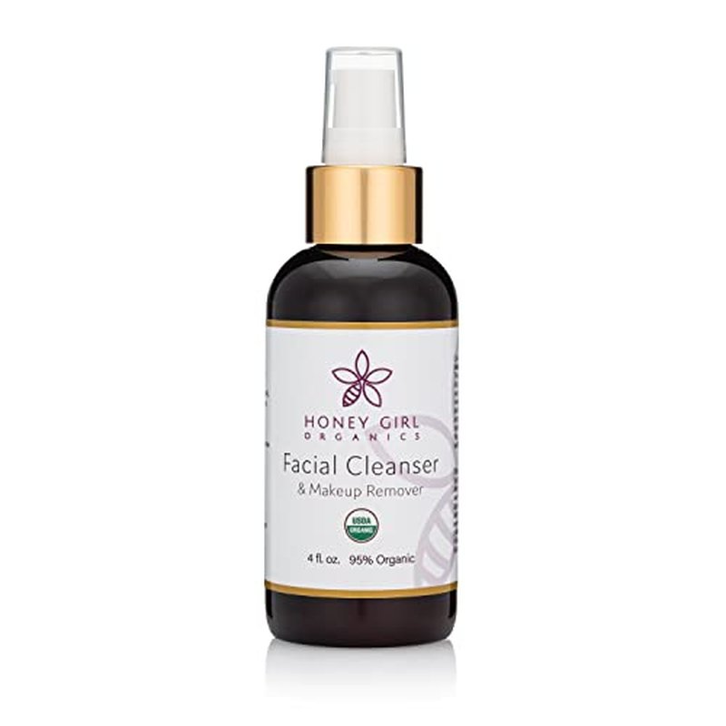 Honey Girl Organics Facial Cleanser, USDA Organic Cleanser & Makeup Remover w/Beeswax, EVOO & Lemon Oil. Remove Dirt, Balance Skin, Ease Inflammation. Naturally has pollen, propolis, royal jelly. 4oz