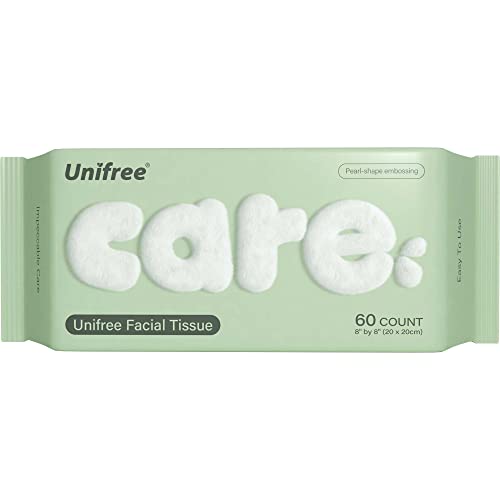 Unifree Facial Tissues Dry Wipes Makeup Remover 8-Pack - 480 Count, 60 Sheets Each