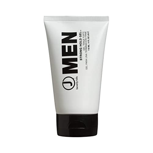 J Beverly Hills Men's Strong Hold Hair Gel 4 Fl Oz with Aloe Vera for Hair Growth