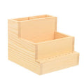 FRCOLOR Wooden Nail Drill Bits Holder Stand Display Organizer 10 Holes Nail Tool Storage Box Desktop Brush Holder Manicure Tool Organizer Cosmetics Holder