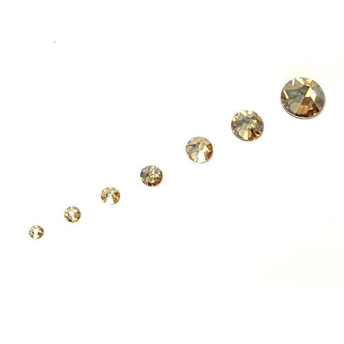 144 PCS Swarovski Flatbacks Crystal Gold Shadow Assorted Sizes for Crafts