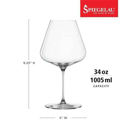 Burgundy Wine Glasses Set of 2 - Large Bowl Red Wine Glasses for Pinot Noir & Burgundy - Lead-Free Crystal Stemware