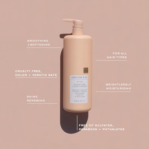 Kristin Ess Signature Conditioner 33.8oz for Dry Damaged Hair - Moisturizing & Smoothing, Sulfate-Free