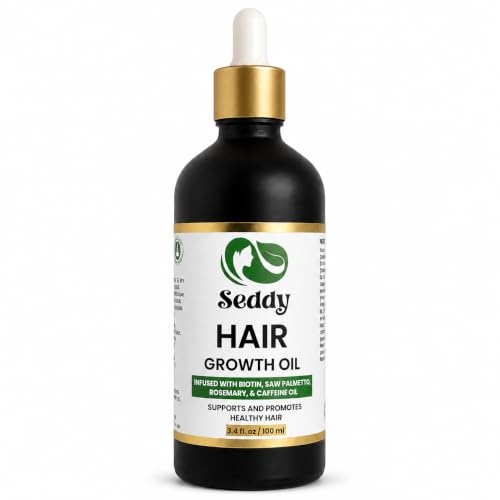 Seddy Natural Hair Growth Oil with Rosemary & Mint - 3.4 Fl Oz - Nourishing Hair Treatment for Thicker, Fuller Hair