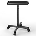TASALON Rolling Salon Trolley Tray - Black Aluminum, Adjustable Height, Professional Styling Cart