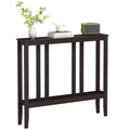 Brown Bamboo 2-Tier Narrow Console Table - Space-Saving Hallway Storage