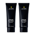 Lumin Charcoal Face Wash for Men, Daily Detox Cleanser, Hydrating Facial Wash w Activated Charcoal, Exfoliates & Unclogs Pores, Oil Control, Refreshing Skincare for Normal & Sensitive Skin, 2 Pack