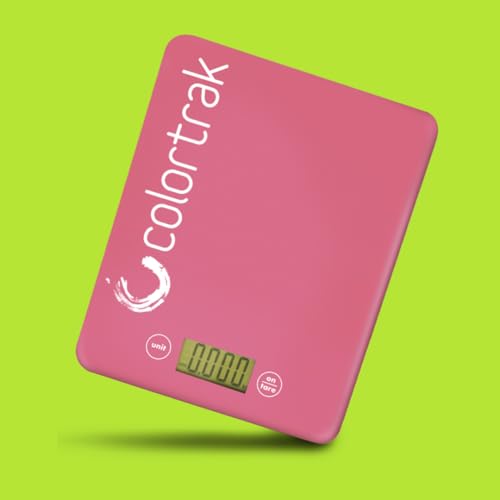 Colortrak Digital Scale, Tempered Glass Scale for Measuring Fits Most Color Trays and Stations, Measures Quantities in lb, oz, ml, g, kg, Sleek 8" x 6.5" Design