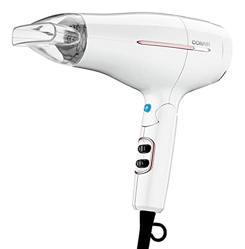 Conair White Travel Hair Dryer - Foldable, Double Ceramic, 1875W, Compact