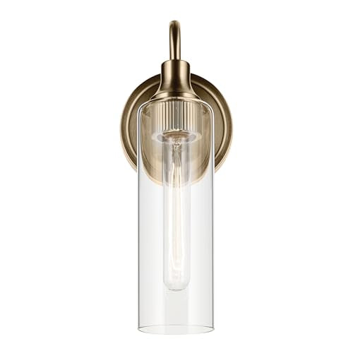 Kichler Kavi 1-Light Bathroom Wall Sconce - Champagne Bronze, Dimmable, 13in