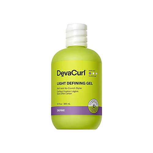DevaCurl Light Defining Gel - Soft Hold Non-Crunch Curl Styler 12 fl oz - Natural Texture, Frizz Control, Vegan