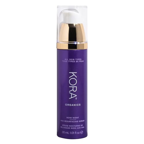 KORA Organics Noni Night AHA Resurfacing Face Serum 1.01 Fl Oz - Organic & Vegan