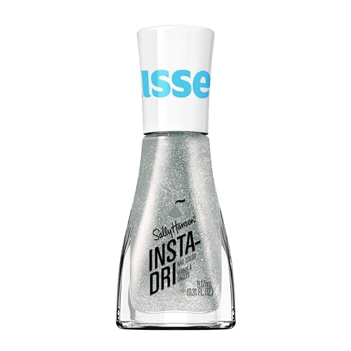 Sally Hansen Insta-Dri Hershey Kisses Nail Polish | Quick Dry, Long Lasting, Streak-Free Shine | Opaque, Glitter | 726 Giving KISSES | Light Gray Nail Color