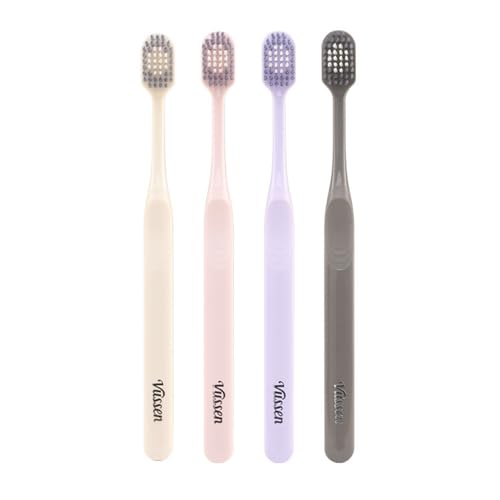 Pastel Double Wide Toothbrush Set - 8 Count Soft Dual-Level Bristles for Sensitive Gums
