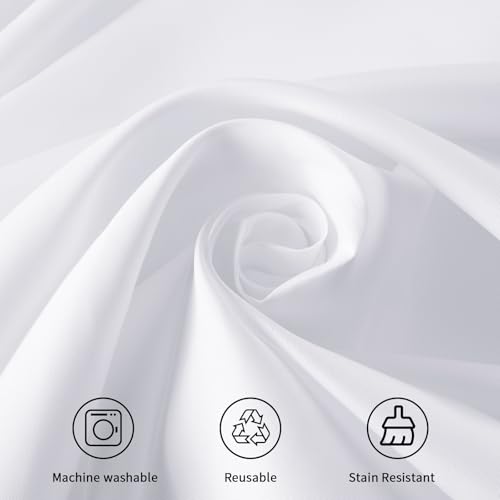 Round White Tablecloth 120 Inch - 10 Pack Polyester Cover for Events