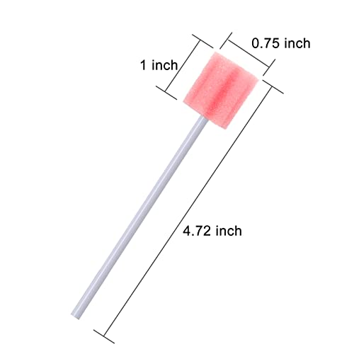250 Pcs Disposable Mouth Swabs Sponge, BVN Oral Swabs, Oral Care Swabs Disposable, Mouth Swabs, Unflavored and Sterile Disposable Dental Swabsticks for Mouth Cleaning, Pink