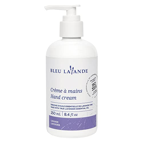 Bleu Lavande ? Natural Lavender Hand Cream ? Made with Certified Premium & 100% Pure True Lavender Essential Oil ? Non-greasy ? Soothing, Cruelty-free and Vegan ? No Artificial Fragrances - 8.4 Fl Oz