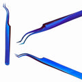 Volume Tweezers Eyelash Extensions Neat Volume Lash Tweezers 2 Pcs L & C Shape High Precesion Eyelash Tweezer For 0.03~0.25mm Lashes Mega Volume & Hybrid & Classic Lash